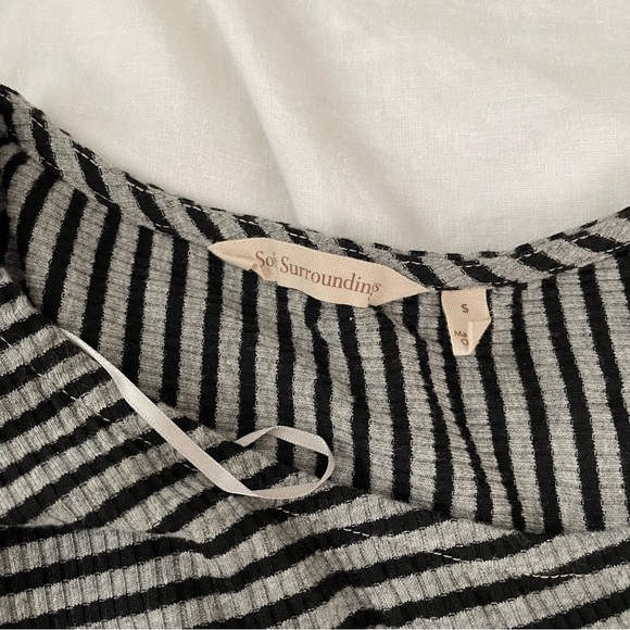 SOFT SURROUNDINGS SMALL Ryley Stripe Maxi Dress Stretch Diagonal Long Sleeve - Picture 5 of 9